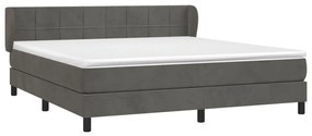 ΚΡΕΒΑΤΙ BOXSPRING ΜΕ ΣΤΡΩΜΑ ΣΚΟΥΡΟ ΓΚΡΙ 180X200 ΕΚ. ΒΕΛΟΥΔΙΝΟ 3127506