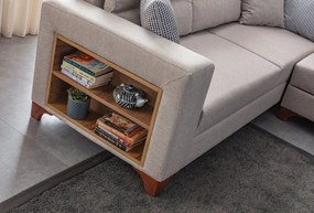 Corner Sofa-Bed Tloft Left - Cream Cream