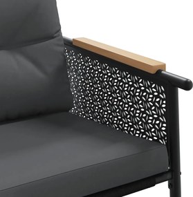 vidaXL Καρέκλες Κήπου 2 τεμ. Μαύρες με Μαξιλάρια