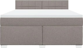 vidaXL Κρεβάτι Boxspring με Στρώμα Taupe 180x200 εκ. Υφασμάτινο