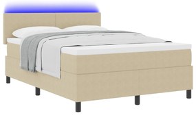 vidaXL Κρεβάτι με Σπαστό και LED Φωτισμό Πράσινο Γκρι 140x200 εκ. Ύφασμα Βελούδου