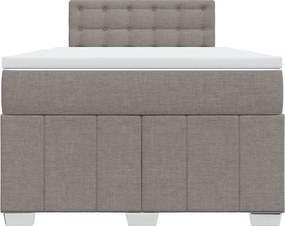 vidaXL Κρεβάτι Boxspring με Στρώμα Taupe 120x190 εκ. Υφασμάτινο