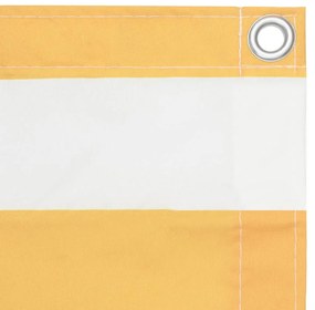 vidaXL Διαχωριστικό Βεράντας Λευκό/Κίτρινο 120 x 600 εκ. Ύφασμα Oxford
