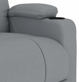 vidaXL Πολυθρόνα Μασάζ Ανοιχτό Γκρι Υφασμάτινη