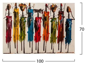 ΠΙΝΑΚΑΣ ΚΑΜΒΑΣ COLORFUL AFRICAN ART  100X3X70 εκ.