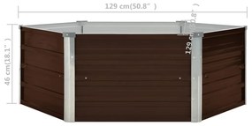 vidaXL Ζαρντινιέρα Ψηλή Καφέ 129 x 129 x 46 εκ. Γαλβανισμένος Χάλυβας