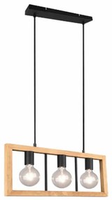 Φωτιστικό Οροφής - Ράγα Agra 313800332 60x8x150cm 3xE27 10W Natural-Black Trio Lighting