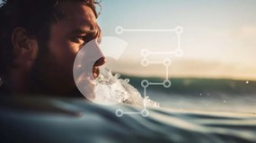 Intra Συλλεκτικό Ξύλινο Παζλ Plywood  4mm - Σέρφερ που ιππεύει τα κύματα στη σανίδα του σερφ Σε Ξύλινο Κουτί - Διαστάσεις Puzzle: 10x10 cm – 25 κομμάτια