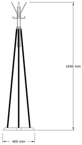 Καλόγερος ρούχων Myra pakoworld φυσικό-μαύρο χρώμα Φ40x160εκ - 120-000352