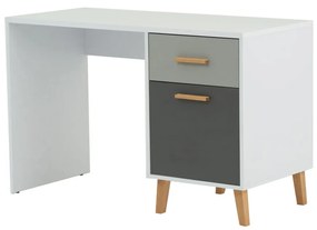 Γραφείο Timmy Λευκό-Γραφίτη-Γκρι 120x53.7x77cm - TO-TIMMY1D1S120