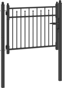 vidaXL Πύλη Φράχτη BAARLO 100 x 75 cm Μέταλλο Μαύρο Κλειδώσιμο