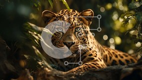 Intra Συλλεκτικό Ξύλινο Παζλ Plywood  4mm - Jaguar στο δάσος Σε Ξύλινο Κουτί - Διαστάσεις: 10x10 cm – 25 κομμάτια