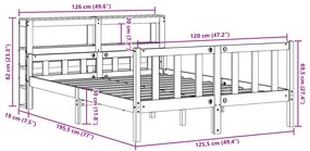 ΣΚΕΛΕΤΟΣ ΚΡΕΒΑΤΙΟΥ ΧΩΡΙΣ ΣΤΡΩΜΑ 120X190 ΕΚ ΜΑΣΙΦ ΞΥΛΟ ΠΕΥΚΟΥ 3305892