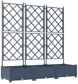 vidaXL Γλάστρα Κήπου με Πλέγμα 3 τμχ Γκρι 120x40x125.5 εκ.