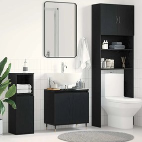vidaXL Ντουλάπι Λεκάνης Μαύρη Δρυός 58x33x60 εκ Επεξεργασμένο Ξύλο