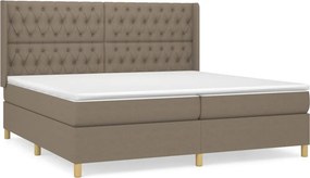 vidaXL Κρεβάτι Boxspring με Στρώμα Taupe 200x200 εκ. Υφασμάτινο