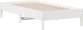 vidaXL Σκελετός Κρεβ. Χωρίς Στρώμα Λευκό 75x190 εκ Μασίφ Πεύκο