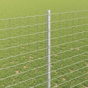 vidaXL Περίφραξη Euro με Στήλη 10 x 1,6 m Γαλβανισμένος Χάλυβας Ασημί