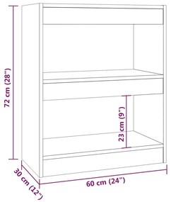 vidaXL Βιβλιοθήκη/Διαχωριστικό Χώρου Λευκό 60x30x72 εκ. Επεξ. Ξύλο