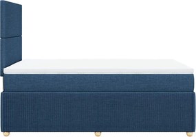 vidaXL Κρεβάτι Boxspring με Στρώμα Μπλε 120x190 εκ. Υφασμάτινο