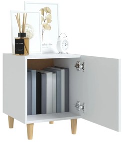 vidaXL Κομοδίνο Λευκό από Επεξεργασμένο Ξύλο