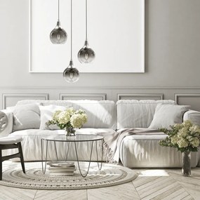 Κρεμαστό Φωτιστικό Monte 3xE27 Ø22cm Ασημί