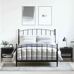 vidaXL Κομοδίνα 2 τμχ Μαύρη Δρυός 40x42x45 εκ Κατασκευής Ξύλου