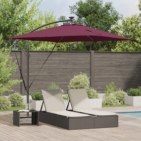 vidaXL Ομπρέλα Cantilever Banana Μπορντό 249 x 249 x 250 εκ.
