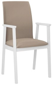 Καρέκλα Victorville 336, Άσπρο, Ανοιχτό καφέ, 91x43x40cm, 7 kg, Ταπισερί, Ξύλινα, Μπράτσα, Ξύλο: Σημύδα | Epipla1.gr