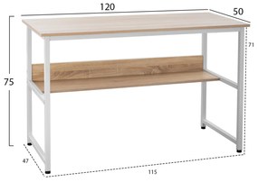 ΓΡΑΦΕΙΟ HM2131.01 SONAMA ΜΕ ΛΕΥΚΟ ΜΑΤ ΣΚΕΛΕΤΟ 120X50X75εκ. - HM2131.01