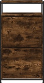 vidaXL Παπουτσοθήκη Καπνιστή Δρυς 60x34x112 εκ. από Επεξεργ. Ξύλο