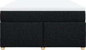 vidaXL Κρεβάτι Boxspring με Στρώμα Μαύρο 140x190 εκ. Υφασμάτινο