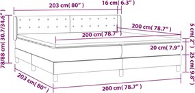 vidaXL Κρεβάτι Boxspring με Στρώμα Γκρι 200x200 εκ. Συνθετικό Δέρμα