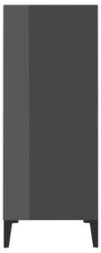 Συρταριέρα Γυαλιστερή Γκρι 57 x 35 x 90 εκ. από Μοριοσανίδα - Γκρι