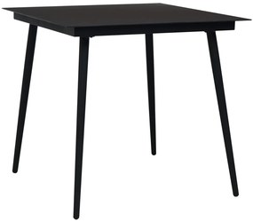 vidaXL Σετ Τραπεζαρίας Κήπου 3 τεμ. Μαύρο Ατσάλι &amp; Βαμβακερό Σχοινί