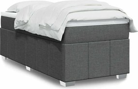 vidaXL Κρεβάτι Boxspring με Στρώμα Σκούρο Γκρι 100x200 εκ. Υφασμάτινο
