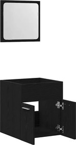 vidaXL Σετ Επίπλων Μπάνιου 2 Τεμαχίων Μαύρο Δρυς Επεξεργασμένο Ξύλο