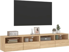 vidaXL Έπιπλα Τοίχου Τηλ. 2 τεμ. Sonoma Δρυς 80x30x30 εκ. Επεξ. Ξύλο