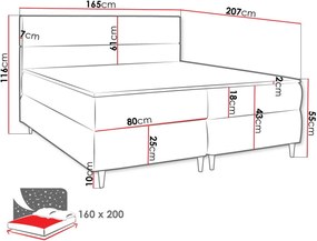 Επενδυμένο κρεβάτι Flo με στρώμα και ανώστρωμα-Mple-160 x 200