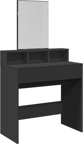 vidaXL Μπουντουάρ με Καθρέφτη Μαύρο 80x41x144,5 εκ.