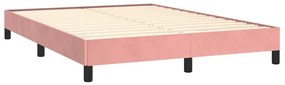 Πλαίσιο Κρεβατιού Ροζ 140x200 εκ. Βελούδινο - Ροζ
