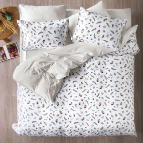 Σεντόνια Frutilla 12 (Σετ 4τμχ) White-Green Kentia Υπέρδιπλo 240x270cm 100% Cotton Satin