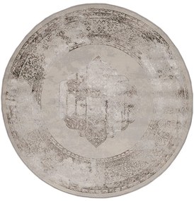 Χαλί Gossip 6341F Grey-Beige Vizon Βιοκαρπέτ 160X160 Round