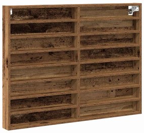 vidaXL Βιτρίνα με ράφι Παλιό ξύλο 100 x 8,5 x 75 cm Επεξεργασμένο ξύλο