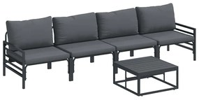 vidaXL Σετ Καναπέ Κήπου 5 pcs Ανθρακί Ατσάλι