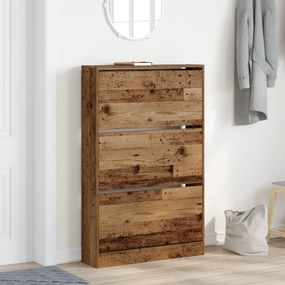 vidaXL Ντουλάπα Παπουτσιών Παλιού Ξύλου 80x21x125,5 εκ. Κατασκευασμένο Ξύλο