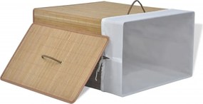 vidaXL Καλάθι Απλύτων Ορθογώνιο Φυσικό Χρώμα από Μπαμπού