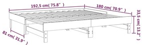 Καναπές Κρεβάτι Συρόμενος Μελί 2x(90x190) εκ. Μασίφ Ξύλο Πεύκου - Καφέ