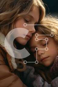 Intra Συλλεκτικό Ξύλινο Παζλ Plywood  4mm - Δύο κορίτσια που μοιράζονται μια ήσυχη στιγμή Σε Ξύλινο Κουτί - Διαστάσεις Puzzle: 10x10 cm – 25 κομμάτια