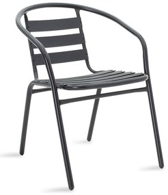 Πολυθρόνα Tade pakoworld στοιβαζόμενη μέταλλο μαύρο 54x58x73εκ